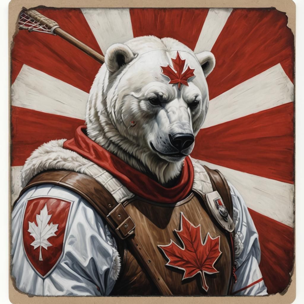 Satirical Superhero Captain Polar Bear in Canada