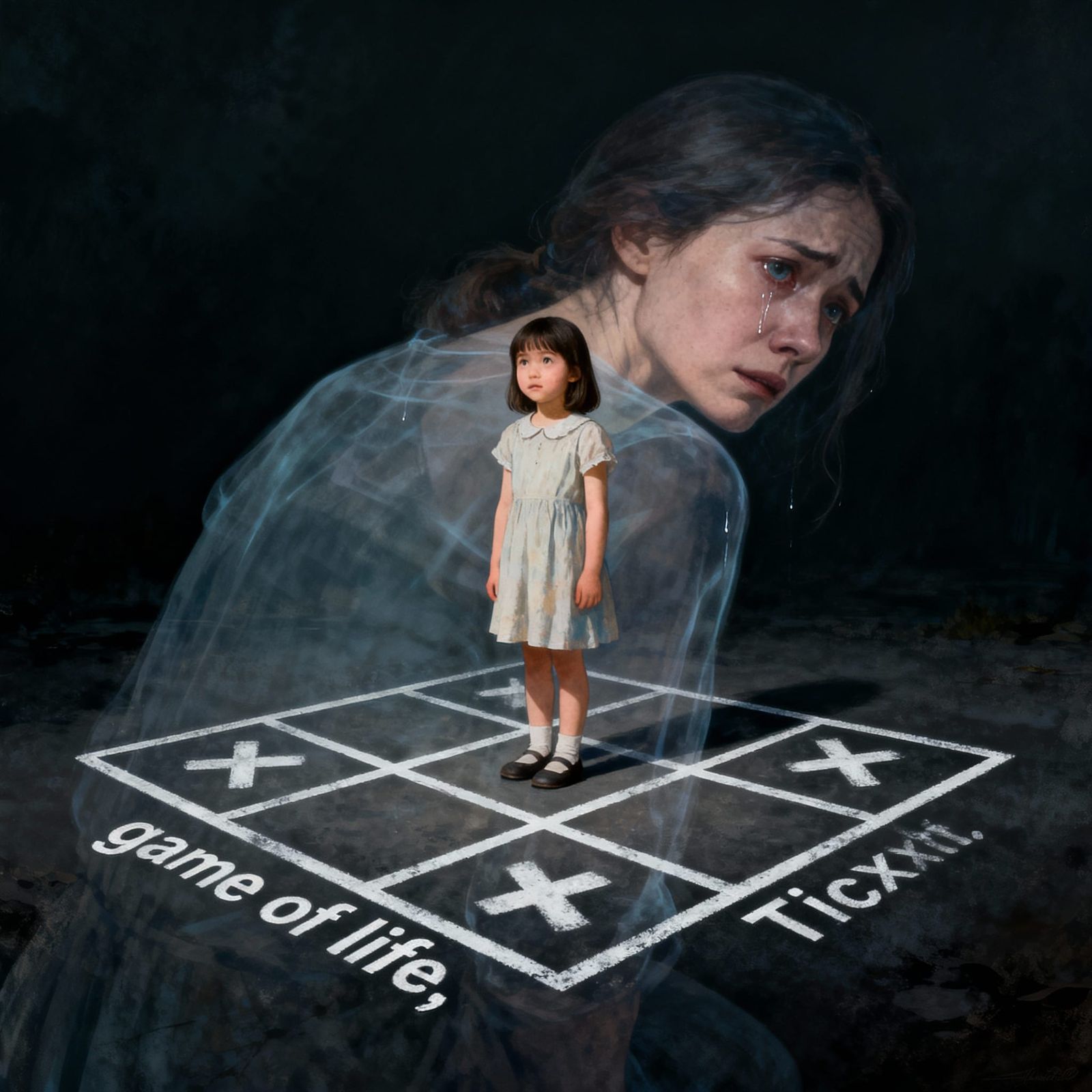 Surrealist Girl's Journey From Childhood to Adult Sadness