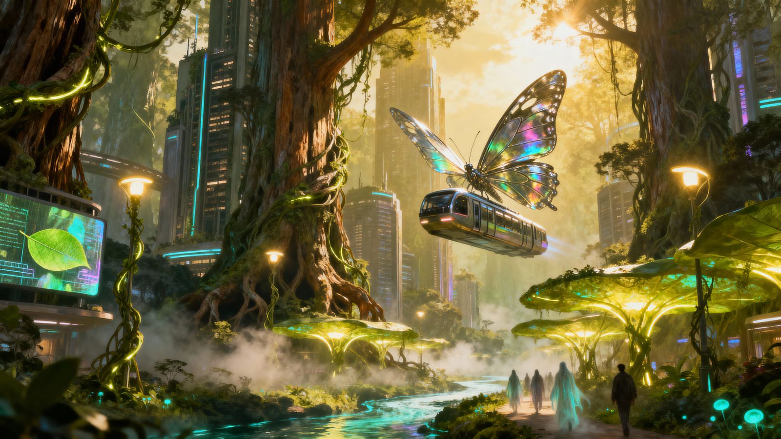 Surreal Eco-Fantasy Forest City: Nature's Dream