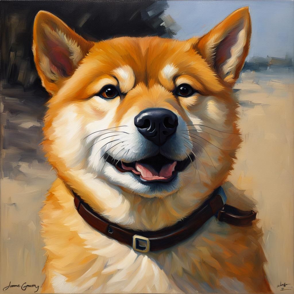 Cheems the Shiba Inu in Oil Painting Style