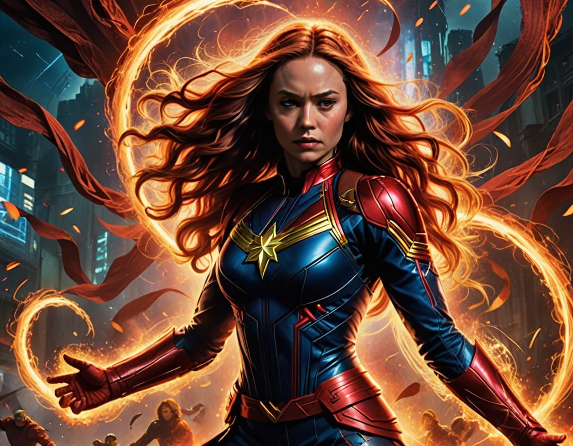 Scarlet Witch and Captain Marvel Engage in Epic Cosmic Battl...