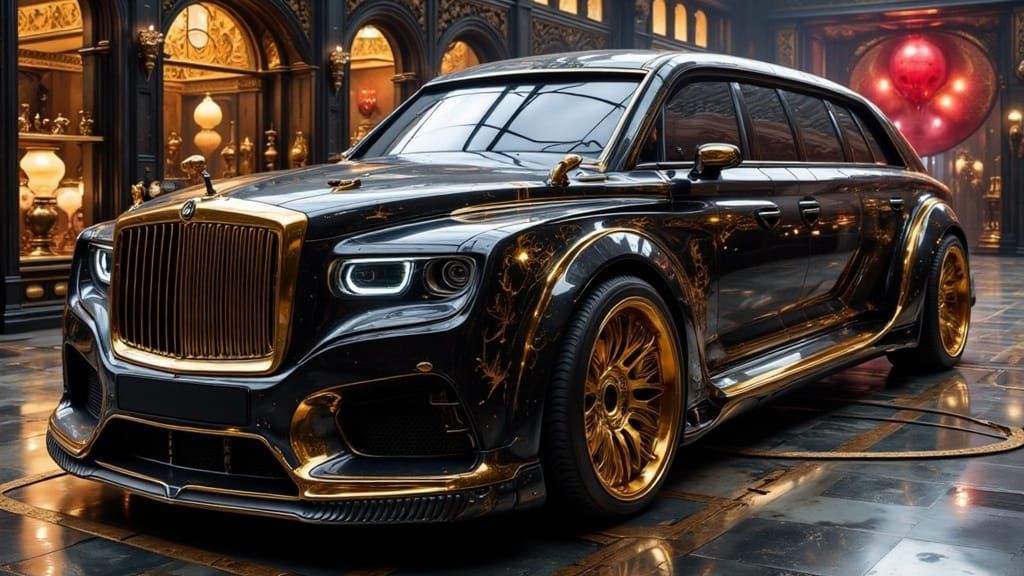 Stealthy Maybach Limousine in Hyperkraximalist Style