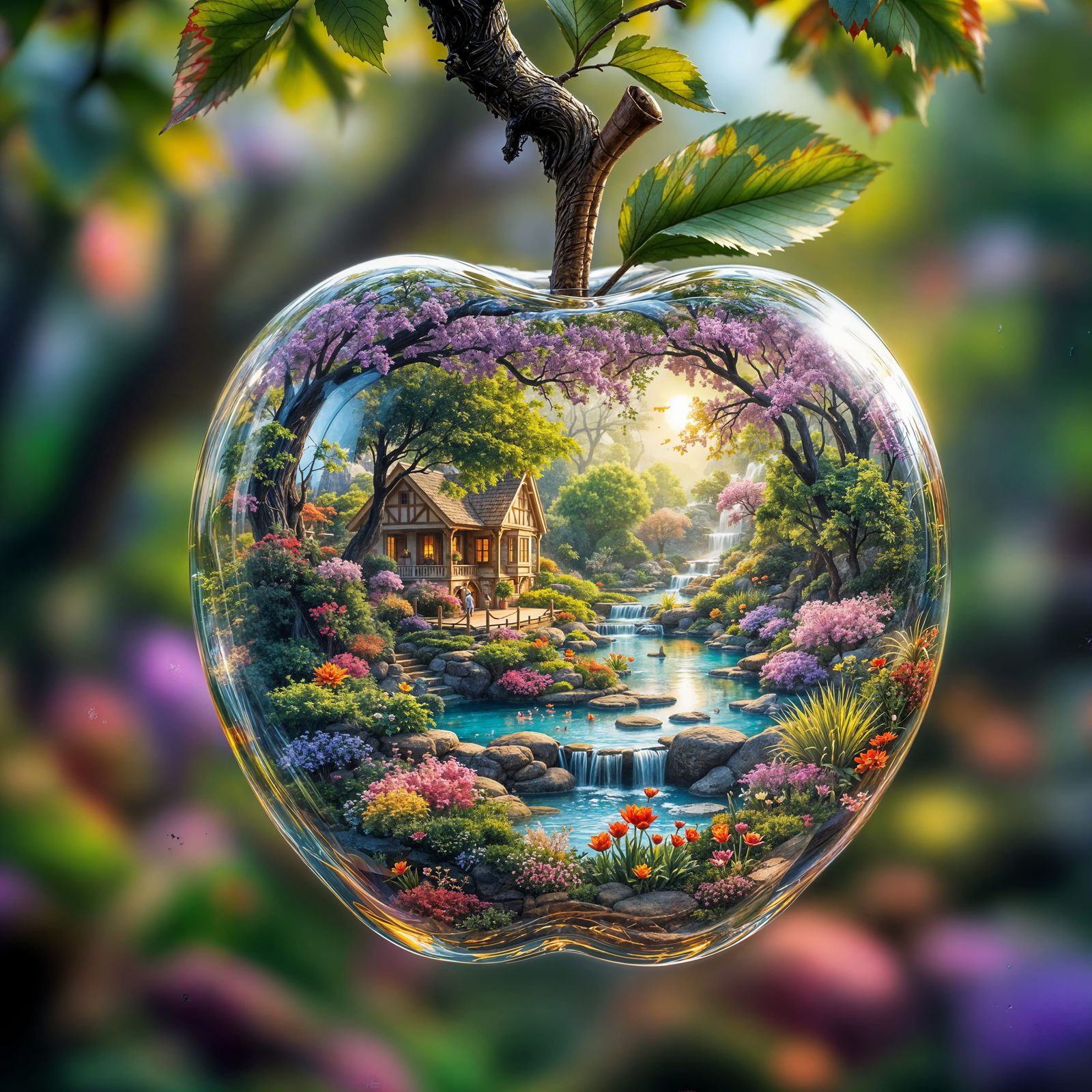 Hypermaximalist Garden Wonderland in Glass Apple