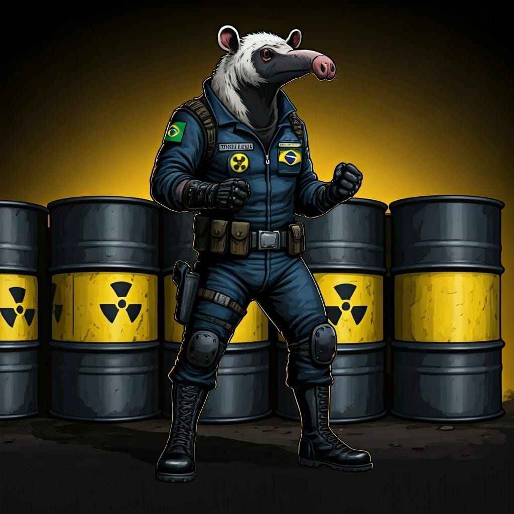 Anthropomorphic Anteater Asserts Dominance in Comic Book Sty...