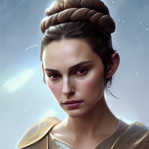 Padme Amidala Portrait in Digital Art Style