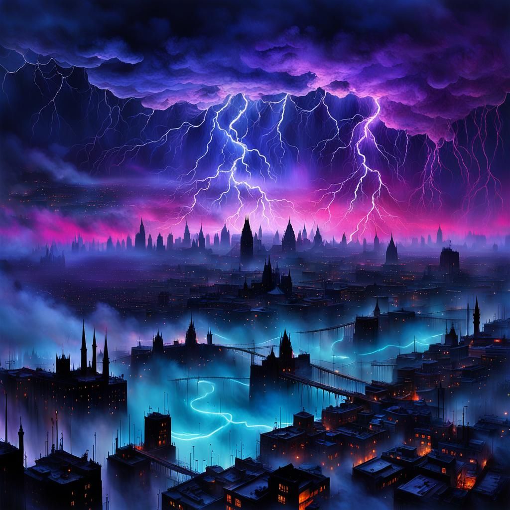 Cosmic Dreamcore Cityscape in Surrealist Style