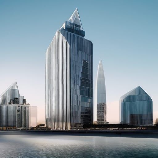 modern building ,10 story, geometric architecture, constructive architecture, deconstructivism architecture, parametric...