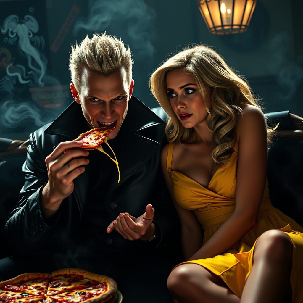 Vampire Spike and Buffy Summers Share a Pizza