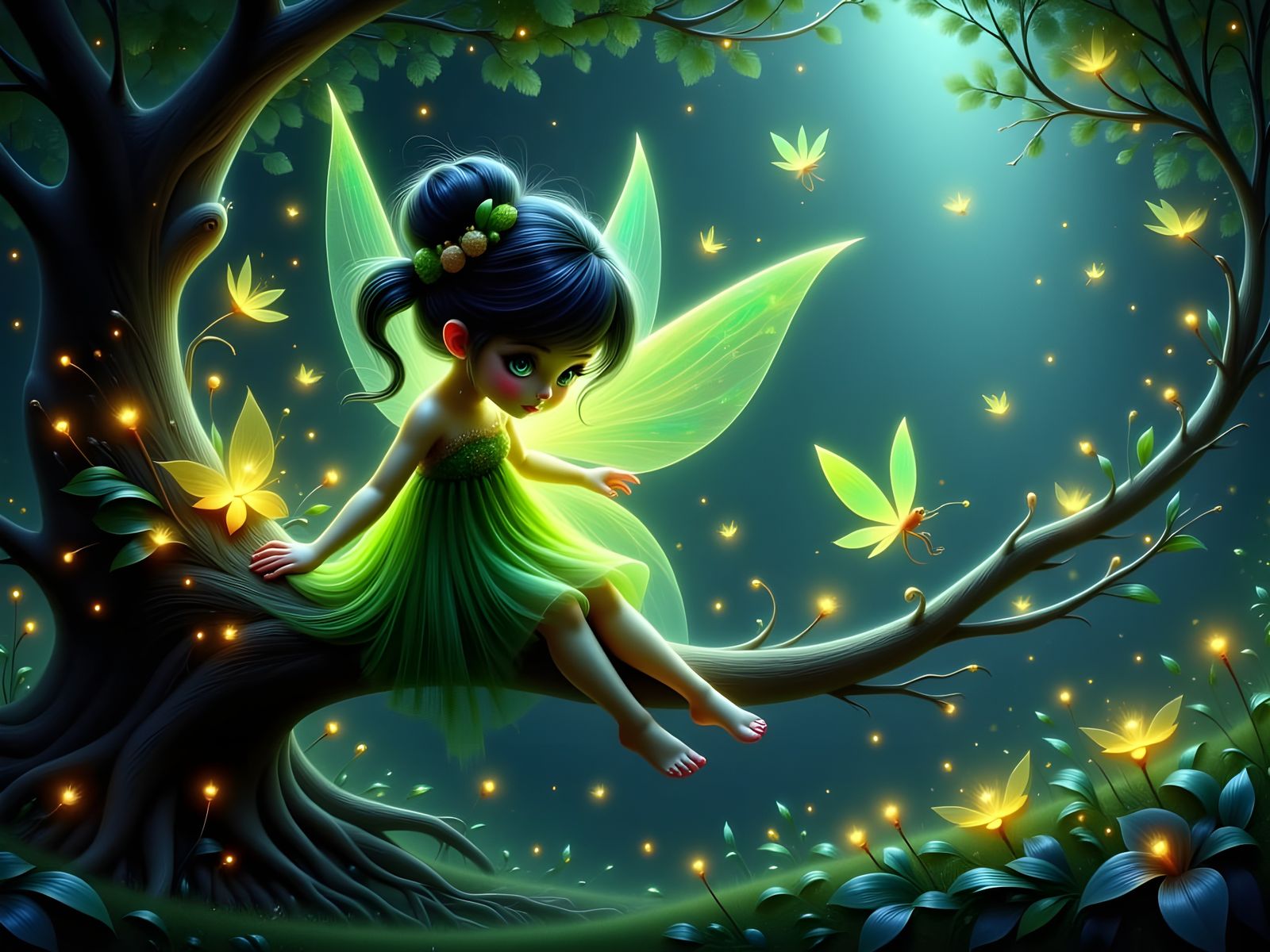 Enchanted Fairy Queen in Midnight Fantasy