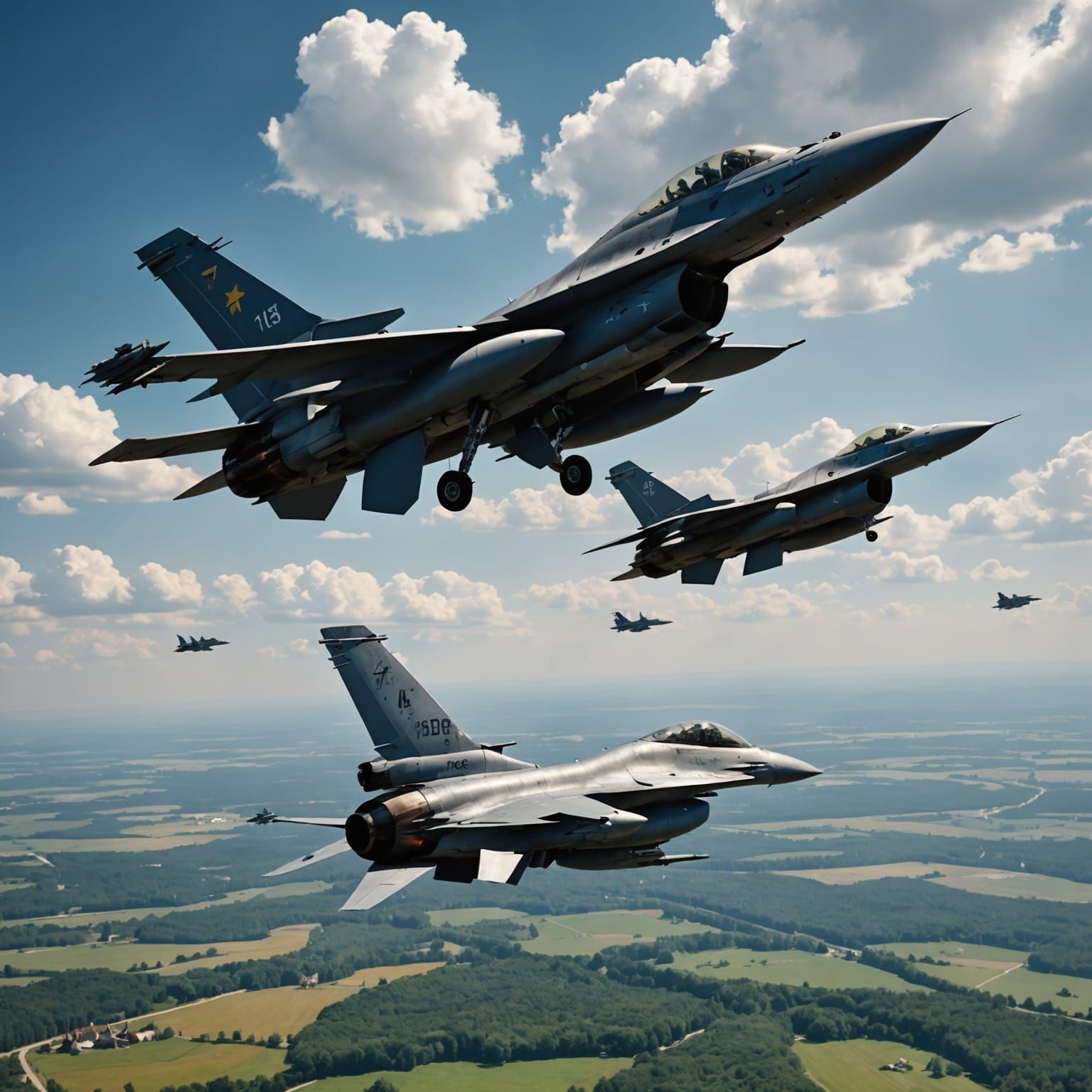 F-16 Jets Over Ukraine: Digital Matte Painting