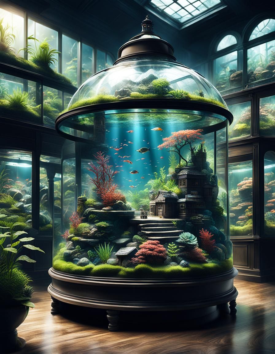 Aquarium Inside Terrarium: Digital Matte Painting