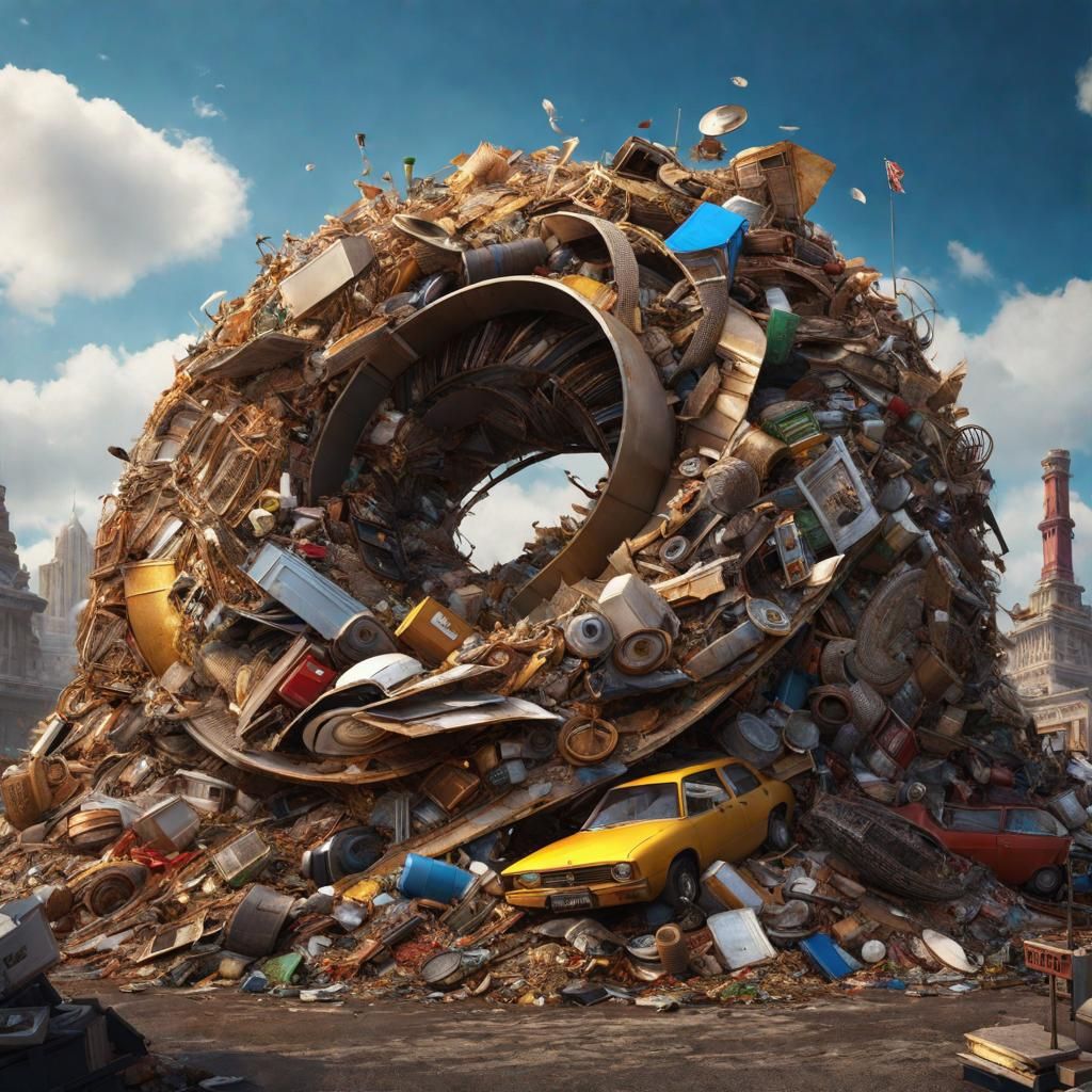 Trash Heap Sculpture in Maximalist Style