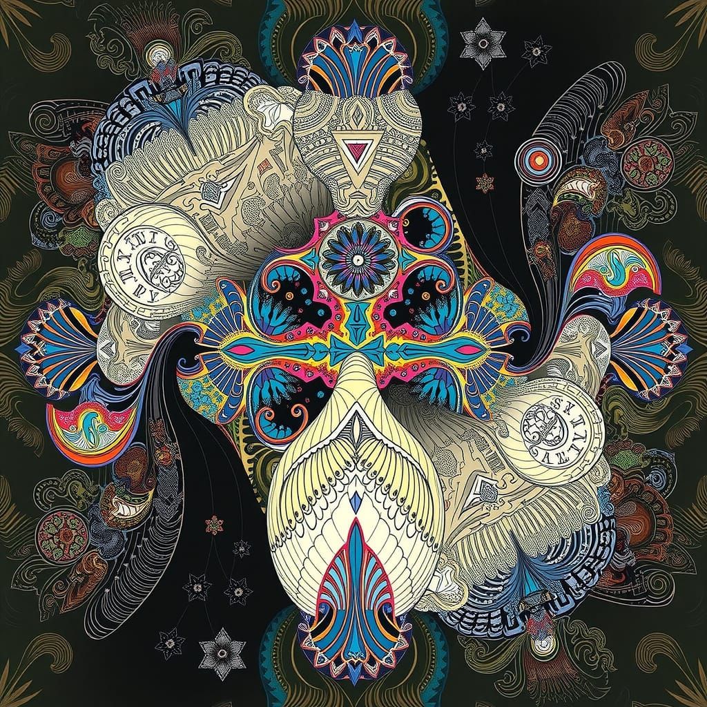 Kaleidoscopic Organs in Art Nouveau Style