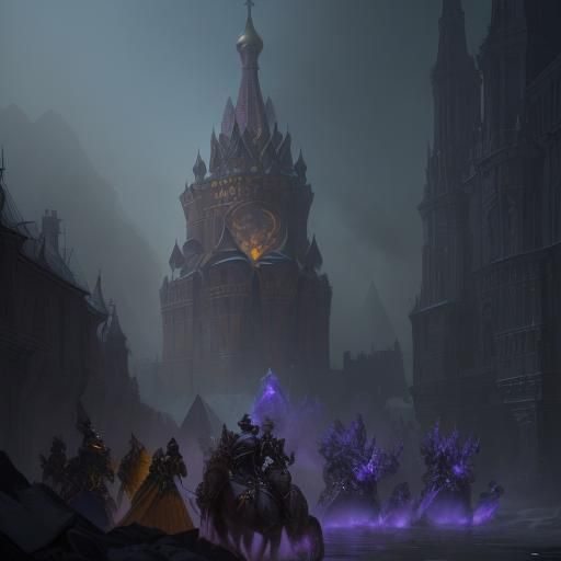 Epic Russian Knights in Dark Fantasy Style