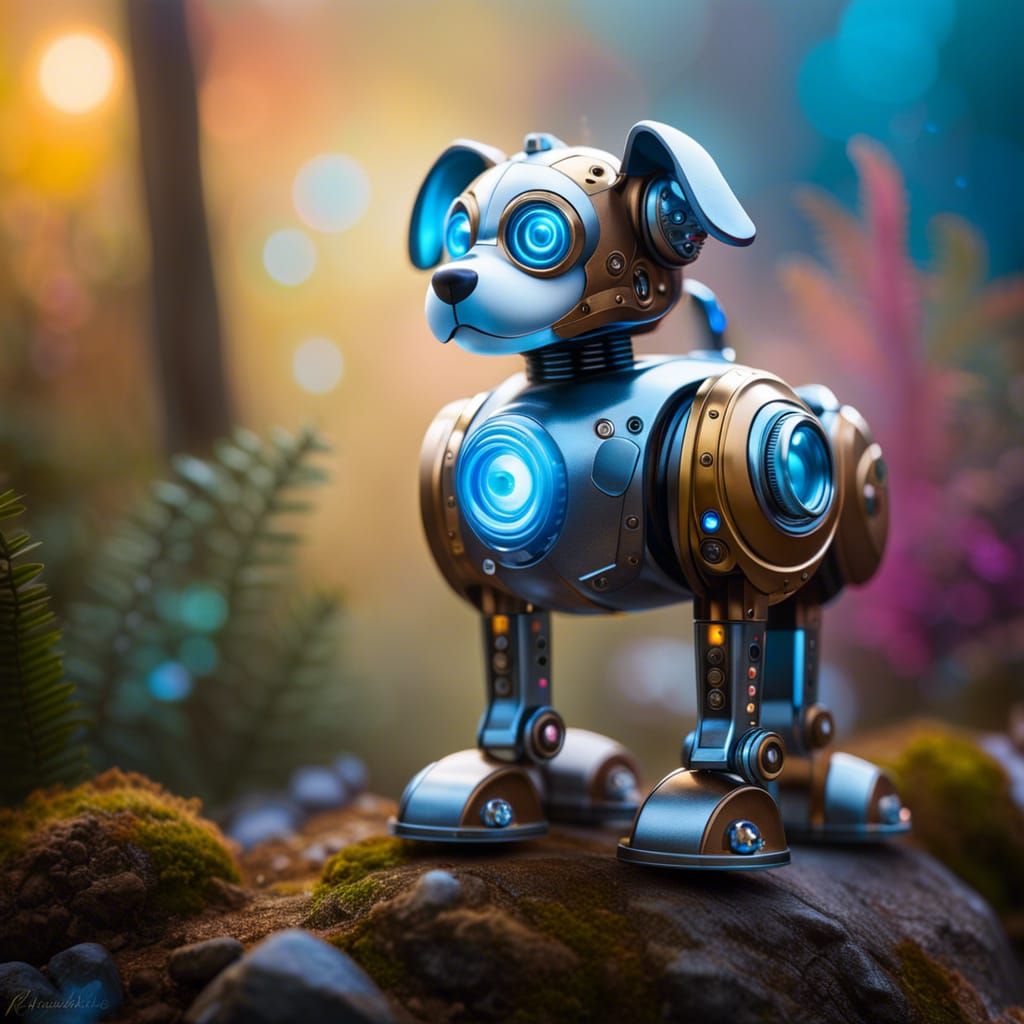 Cute Robot Dog in Photorealistic Style