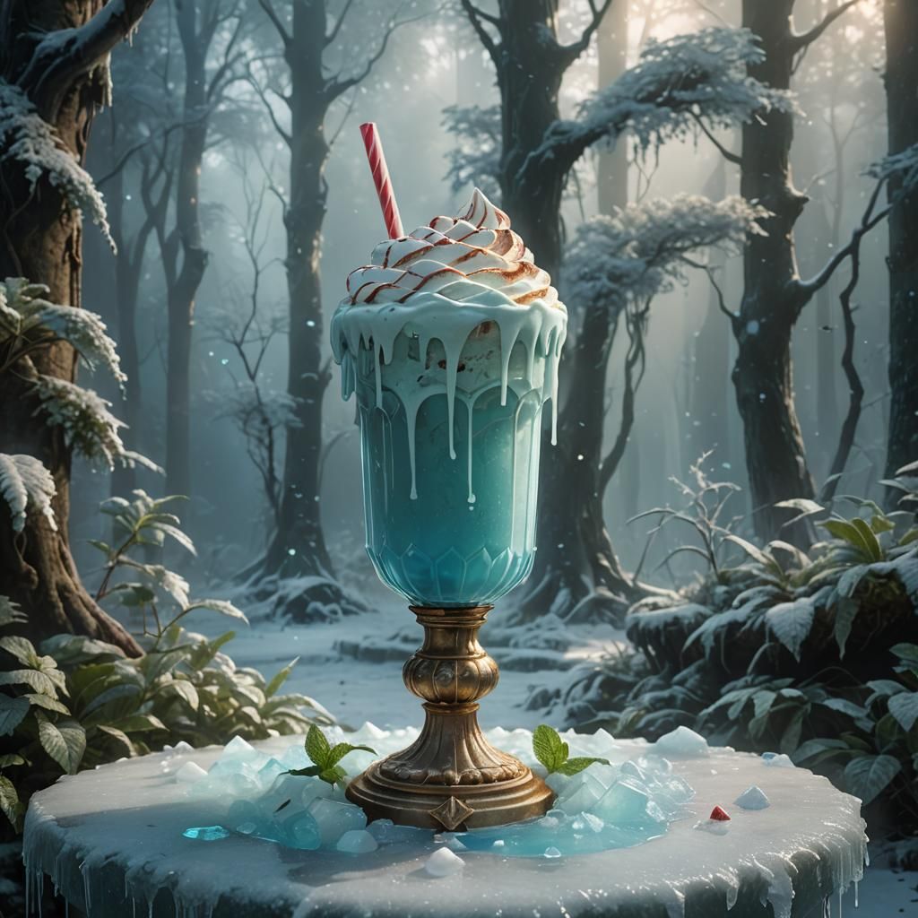 Mystical Peppermint Frappe in Fantasy Forest