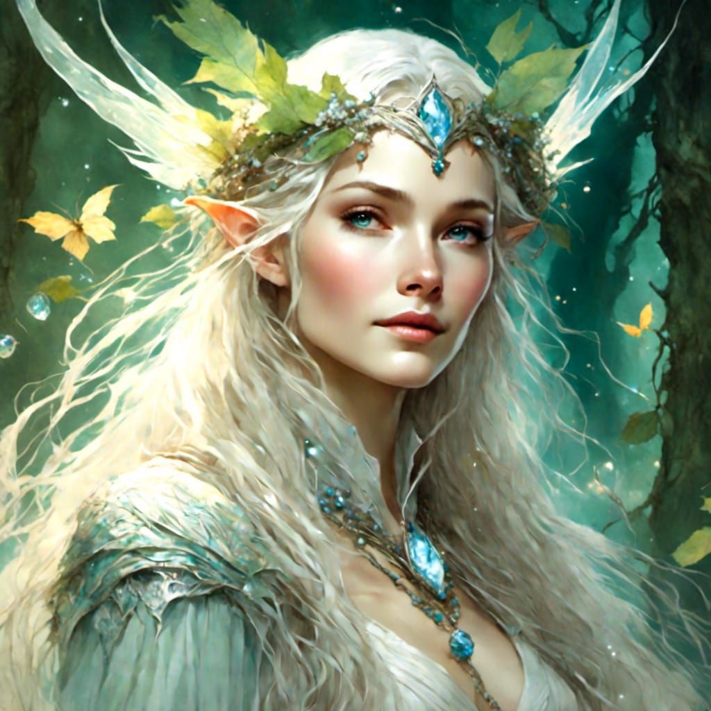 Ethereal Portrait of Galadriel, Elf Queen
