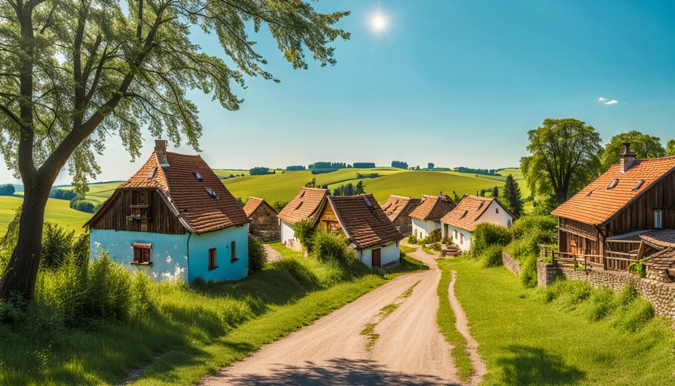 Picturesque Hungarian Village in Summer Daylight
