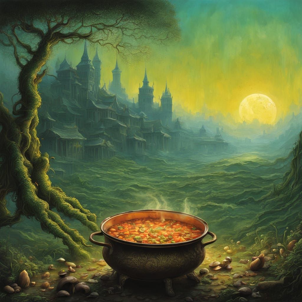 Vibrant Stew World in Steampunk Style