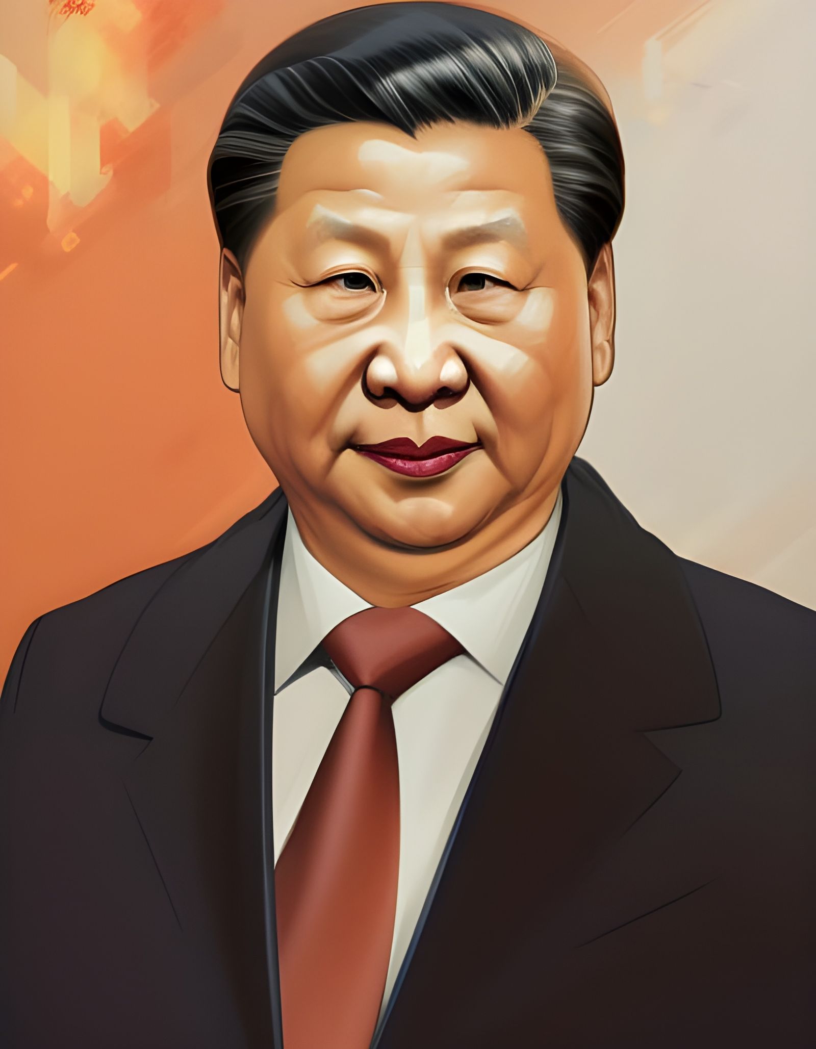 Hyperrealistic Portrait of Xi Jinping in Digital Art Style