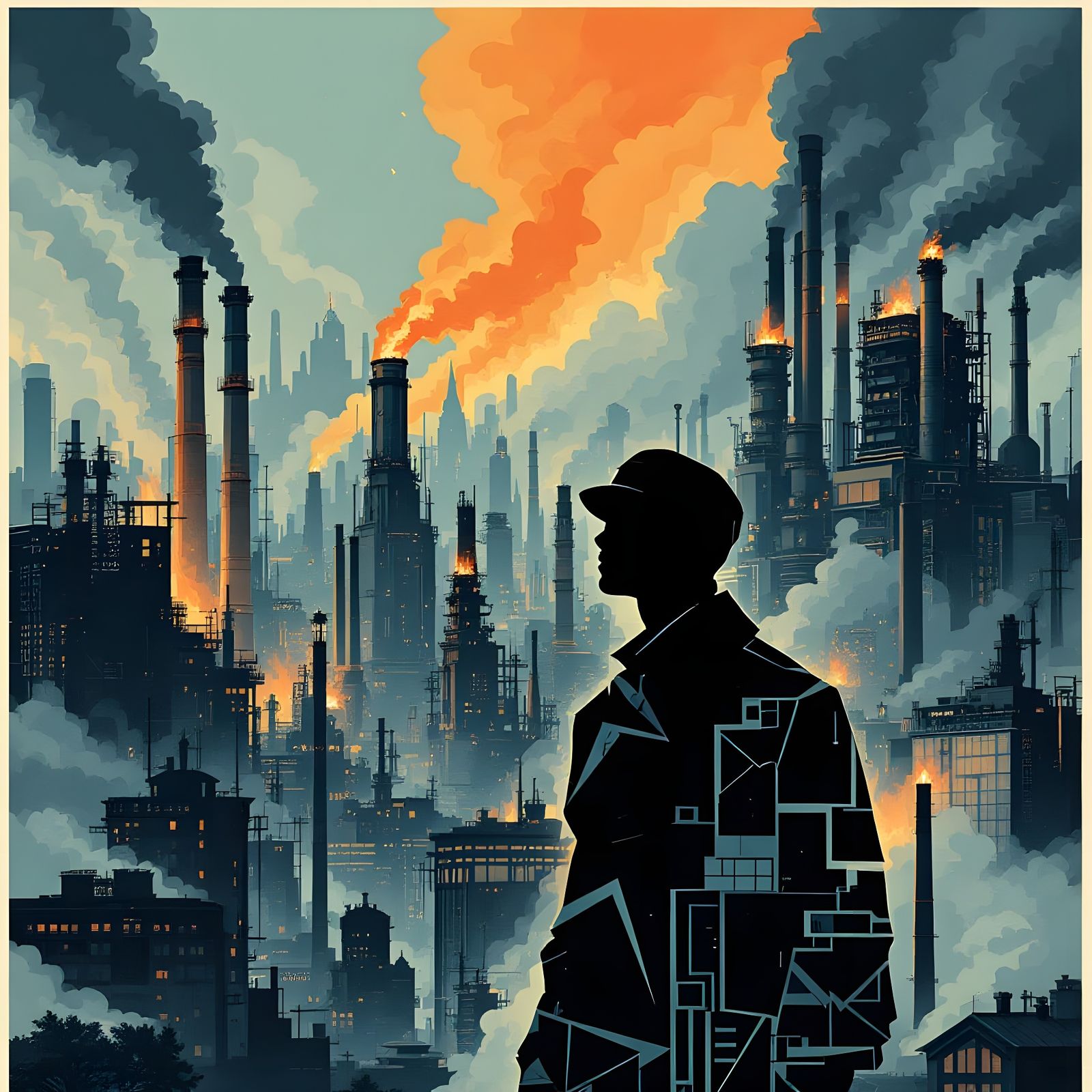 Art Deco Vision of Industrial Revolution's Dark Legacy