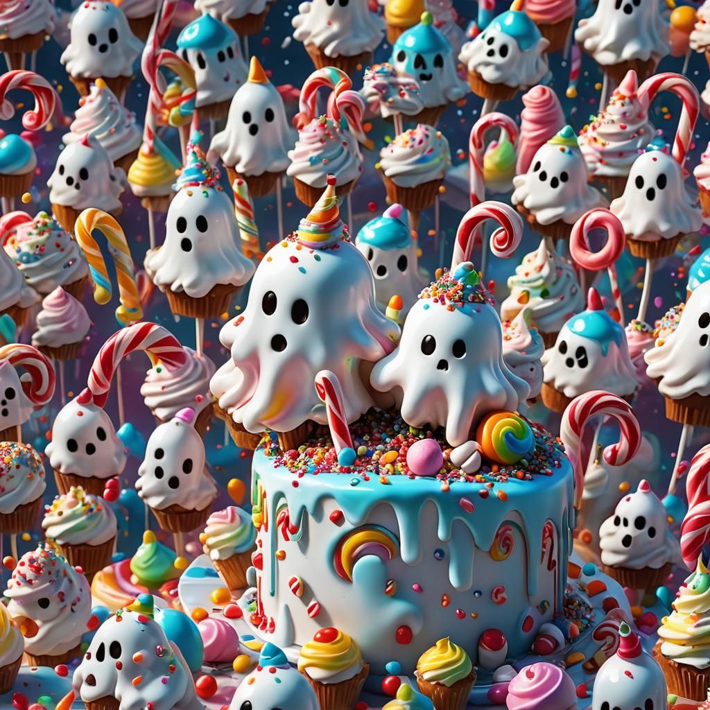 Ghostly Feast in Candyland: Confectionery Art