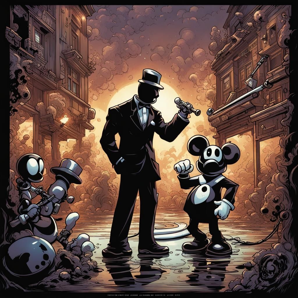 Mr. Game and Watch in Comic Book Art Style