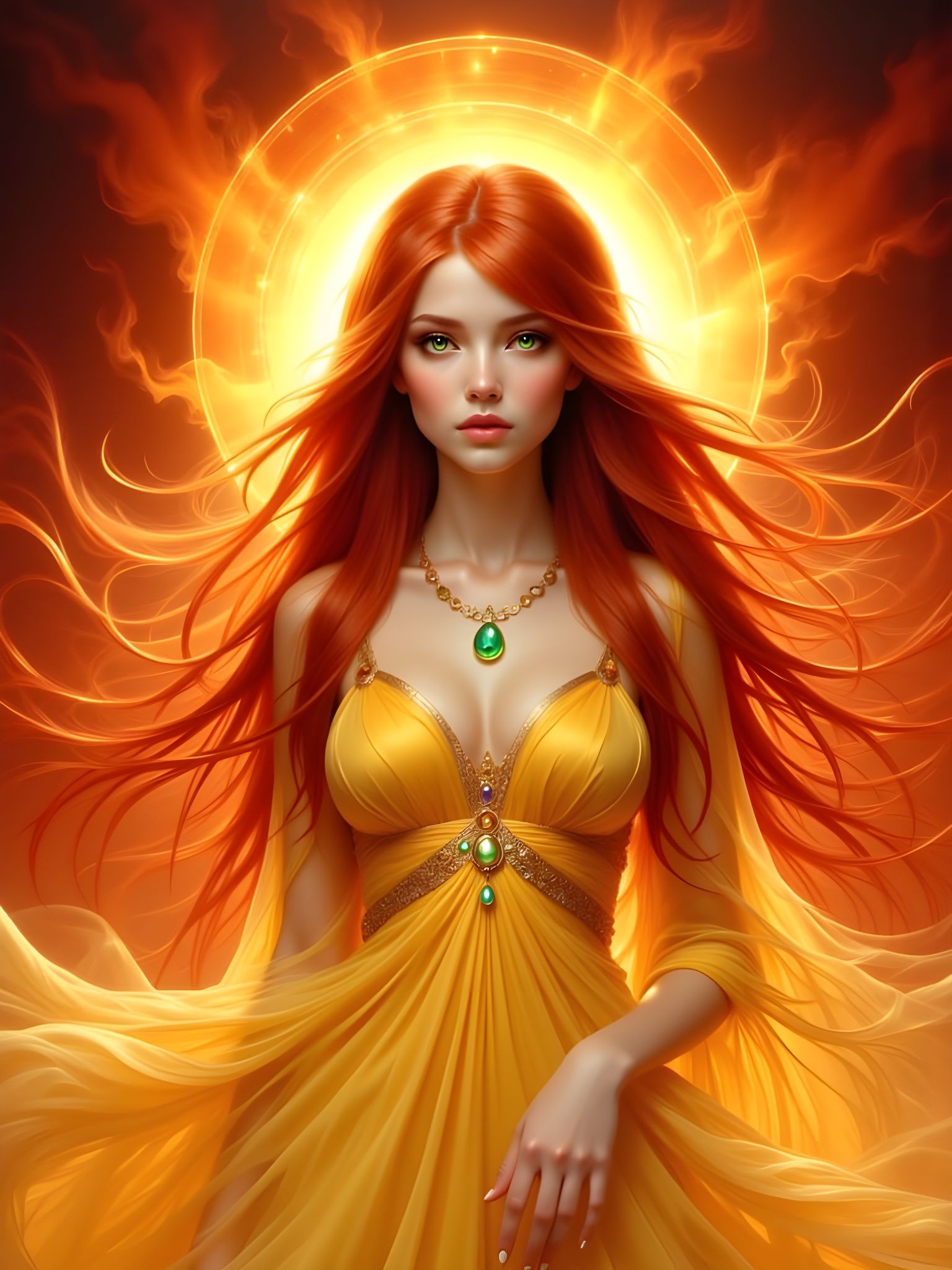 Ethereal Norse Sun Goddess in Dreamy Fantasy Portraiture