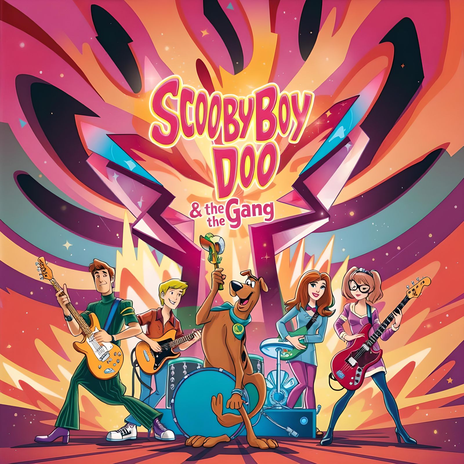Scooby Boy Doo & The Gang Rock Retro Vinyl Sleeve