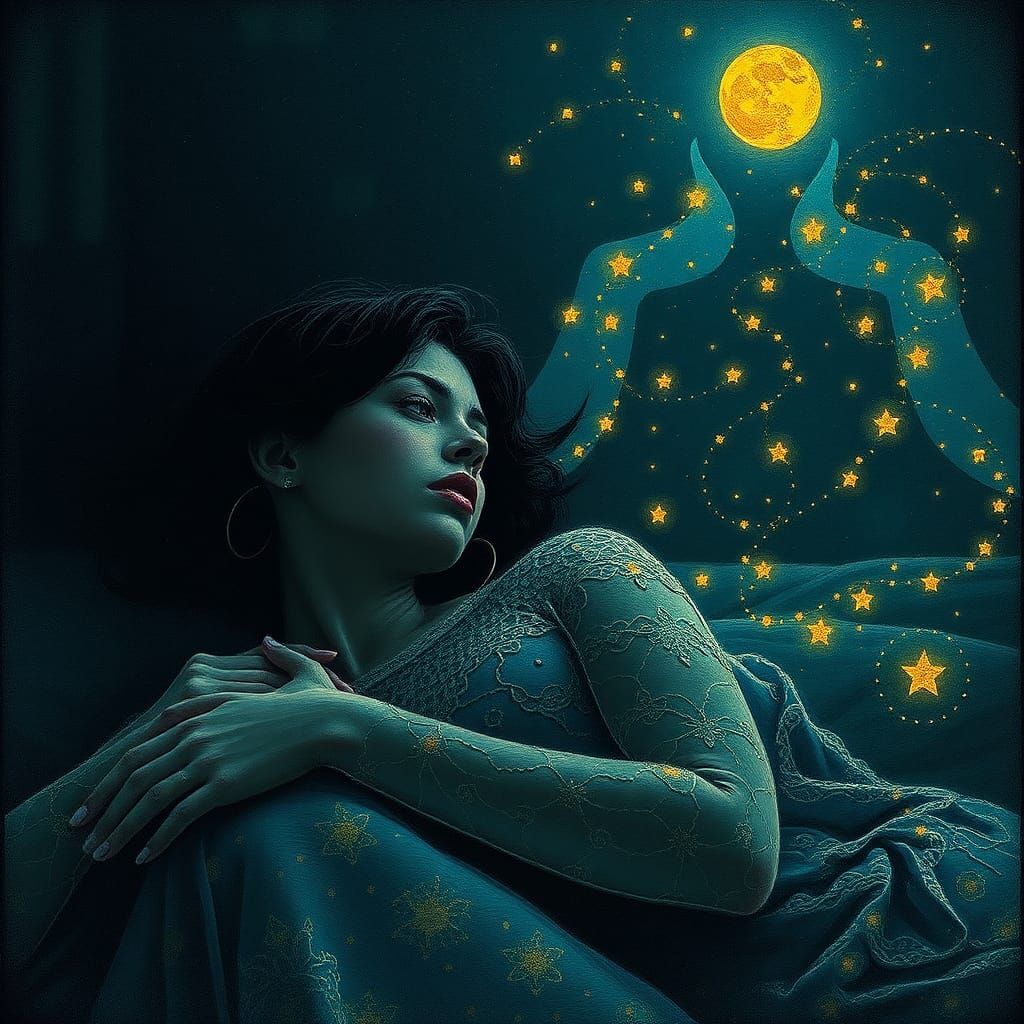 Tender Night: A Surreal Blend of Photography and Pointillism