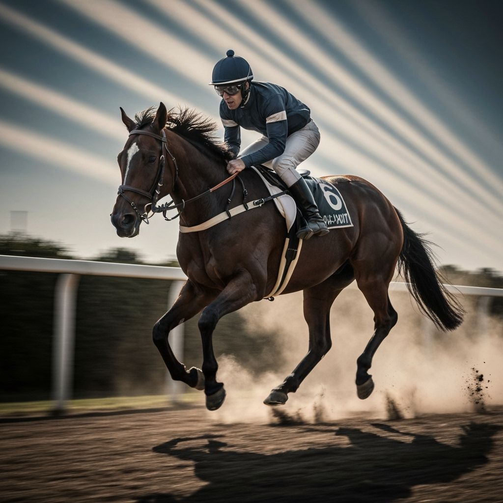 Dynamic Racehorse Gallop: Low-Angle Action Shot