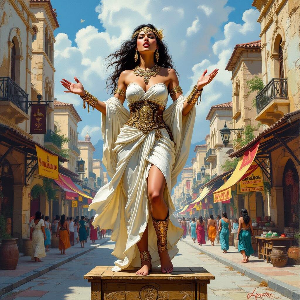 Atlantis Oracle Decries Apocalypse as Fantasy Oil Painting