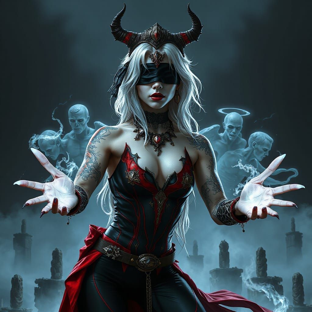 Spectral Revenant Goddess in Fiery Armor