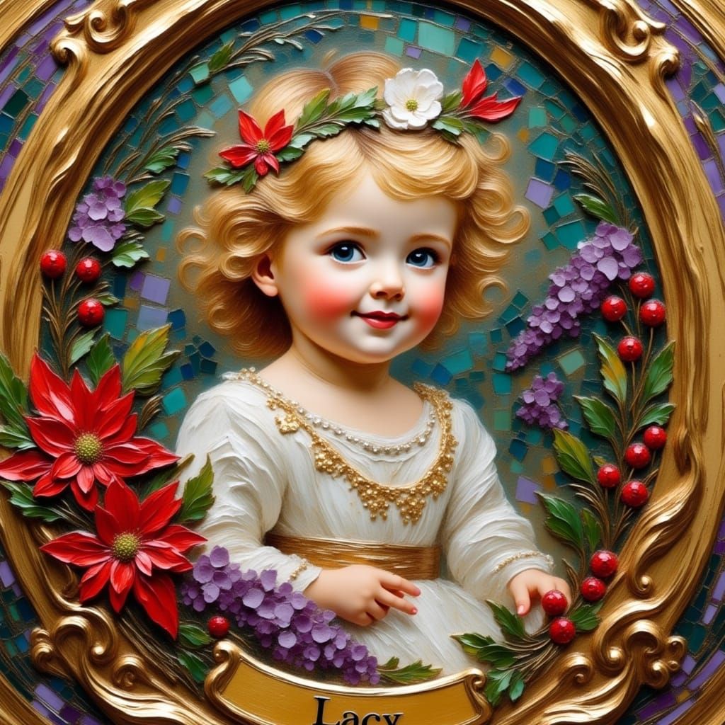 Baby Lacy in Ornate Christmas Cameo