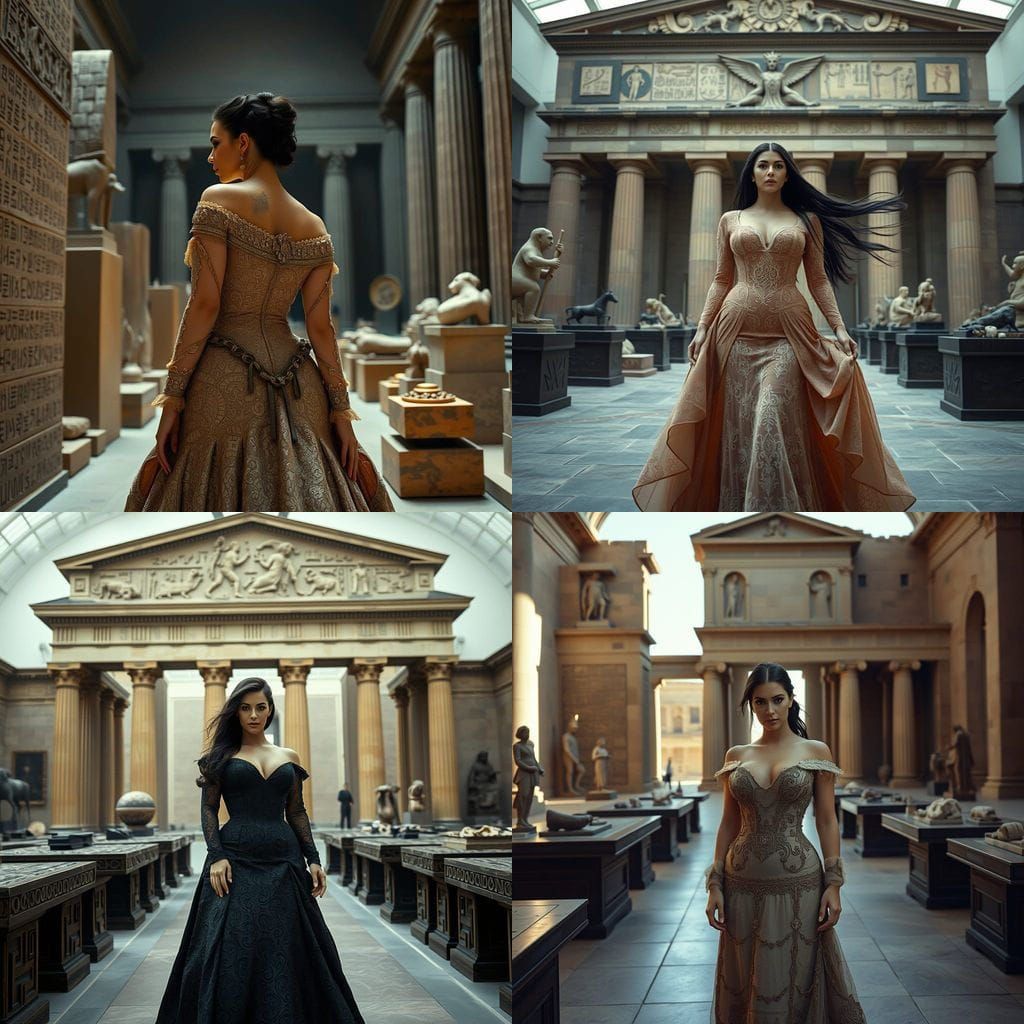 Ethereal Celestial Goddess in Victorian Dress