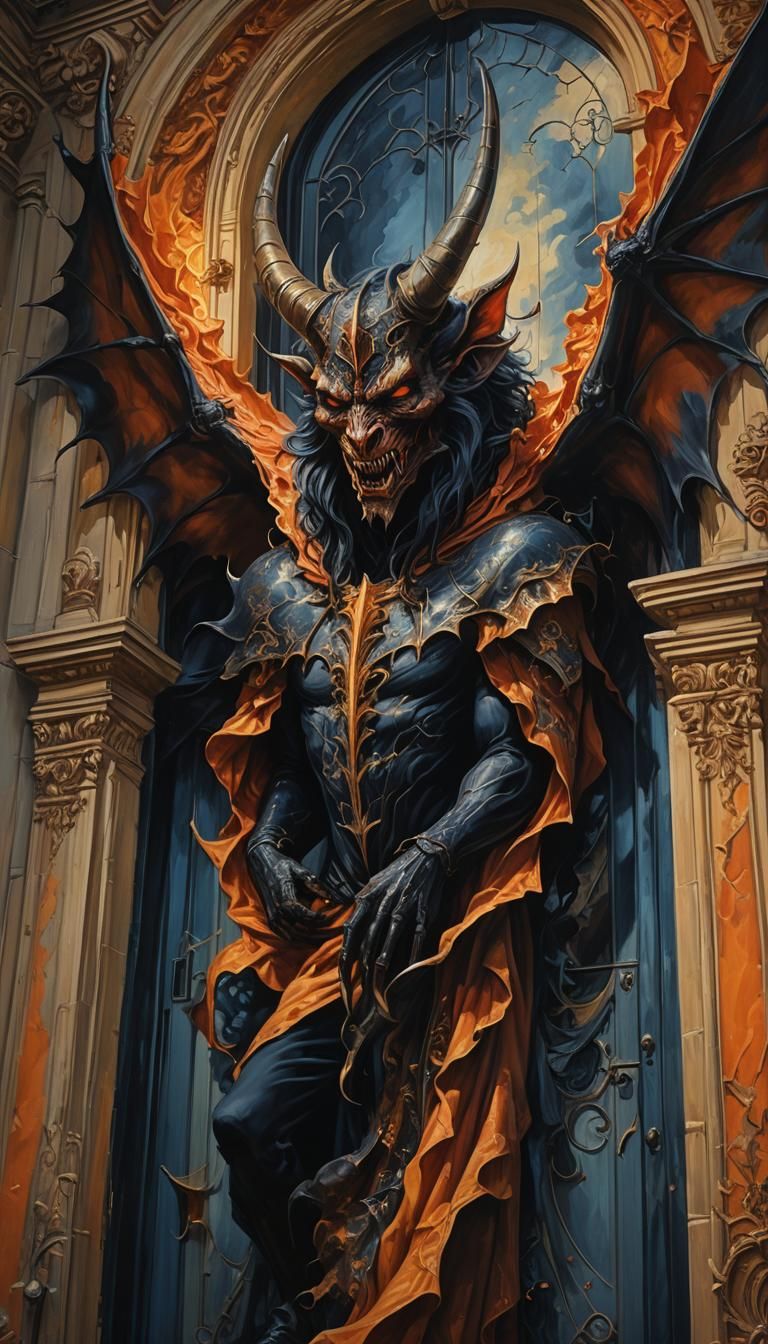 Gothic Surreal Devil in Lavish Victorian Mansion