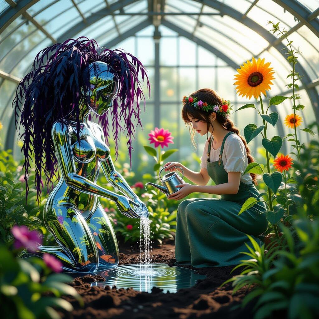 Transparent Human Greenhouse of Emotions as 3D Anime Art