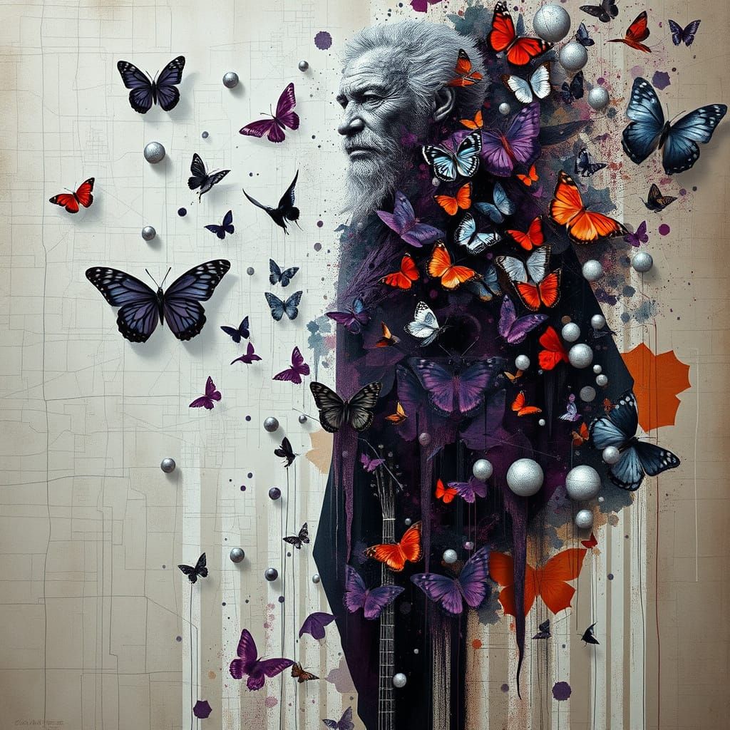 Monumental Figure Fragmented into Nature and Objects