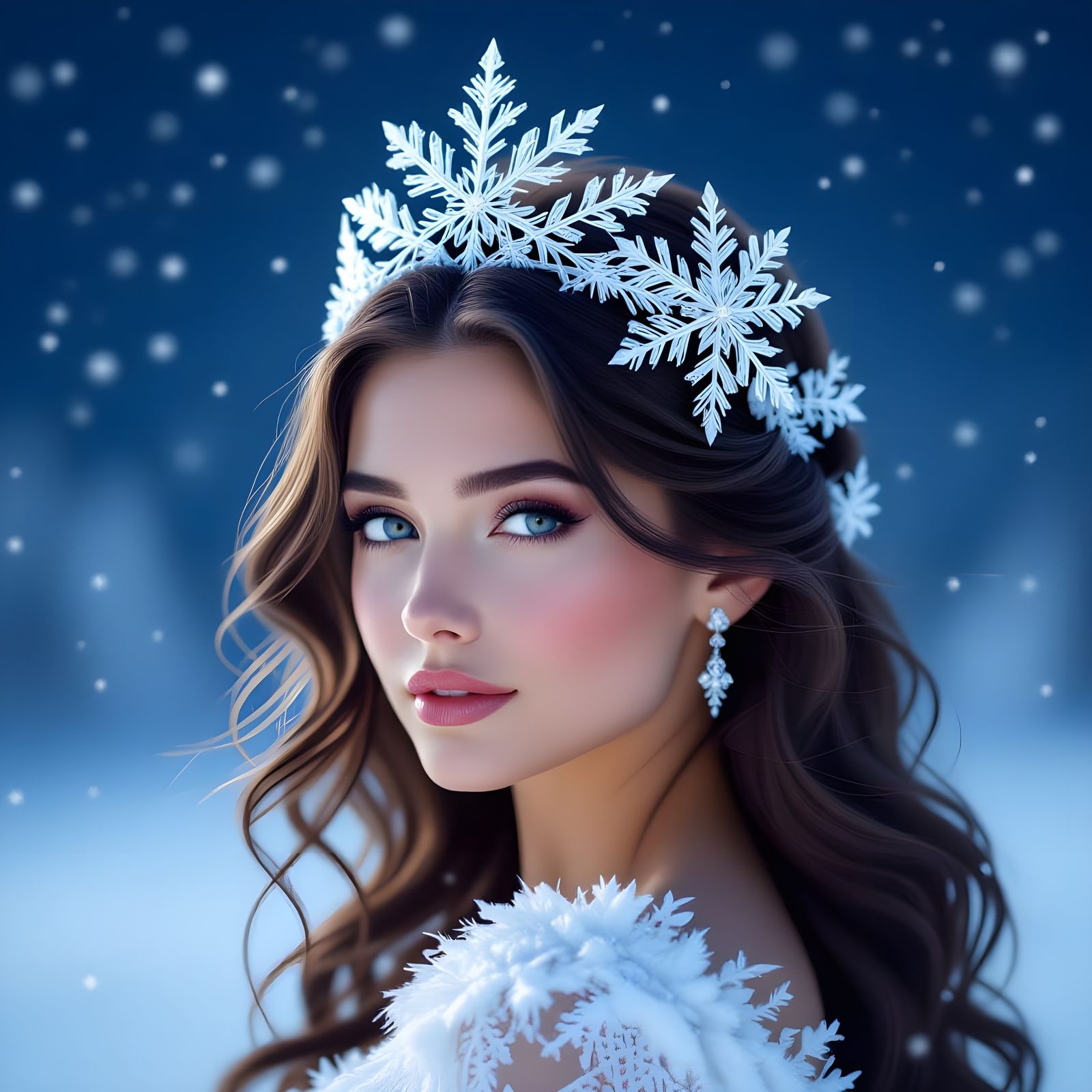 Norse Goddess with Snowflake Tiara