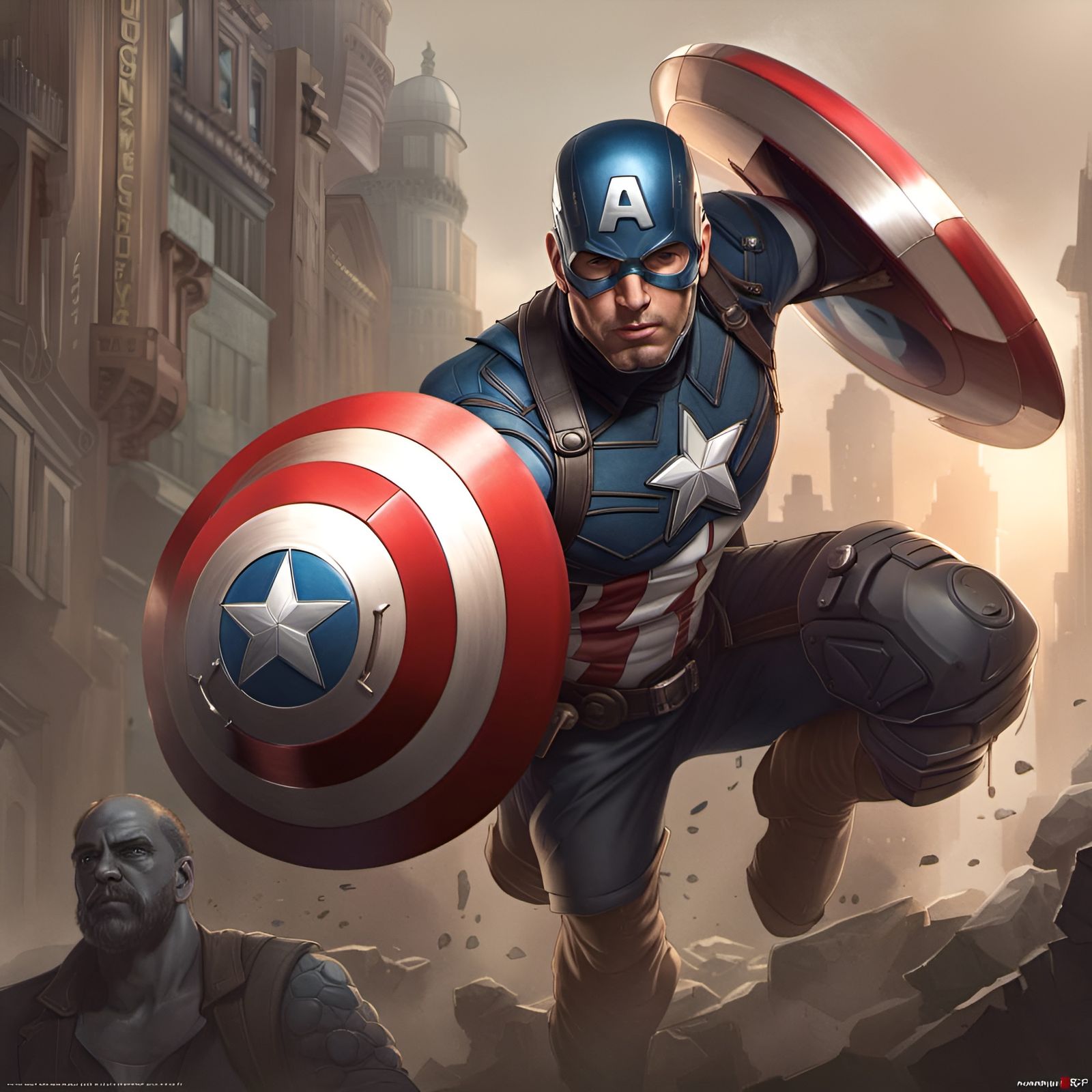 Captain America Portrait in Artstation Style