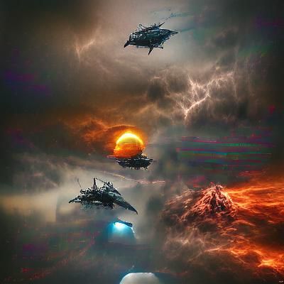 Dramatic Woodcut of the Four Horsemen