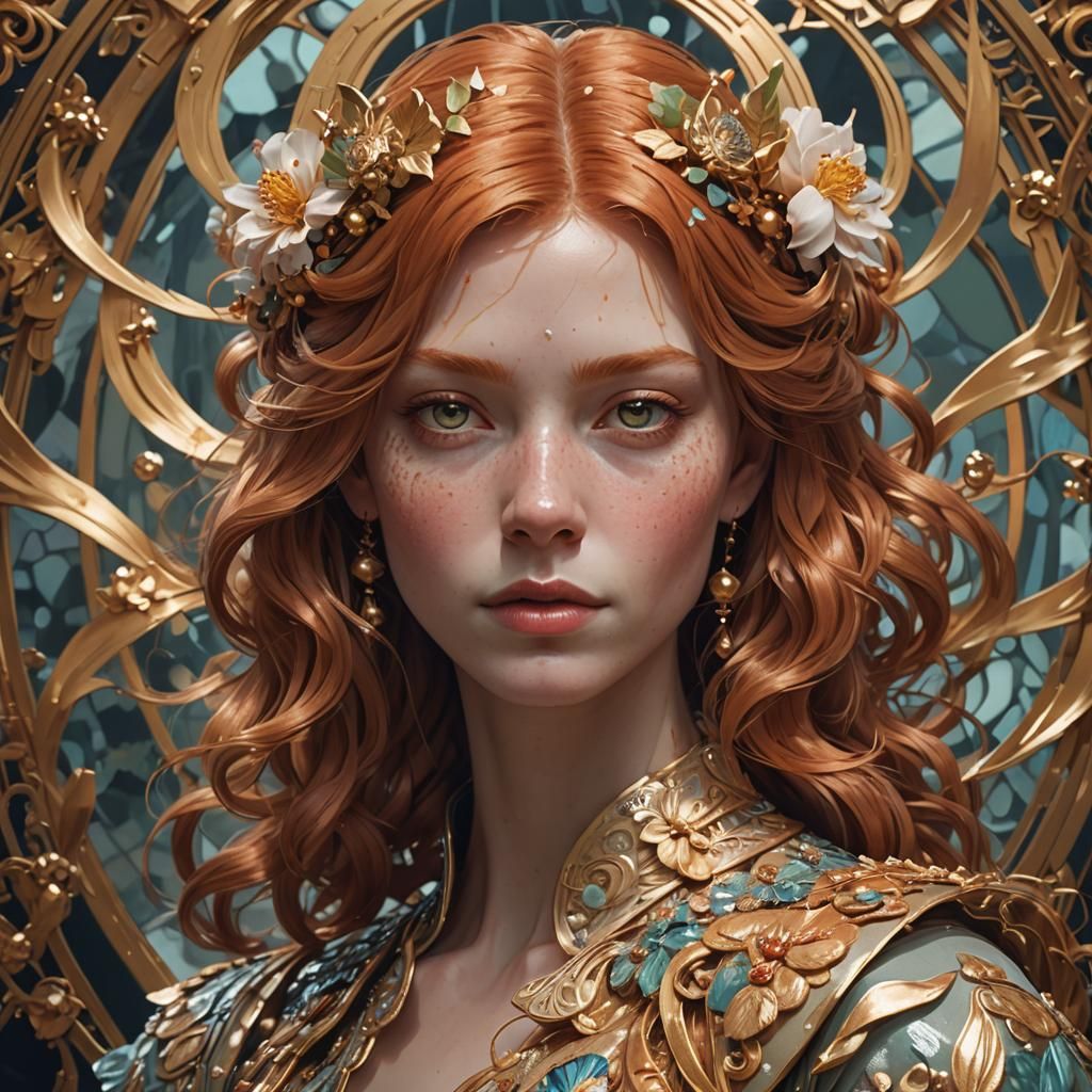 Ginger Pearl Portrait in Hyperdetailed Style