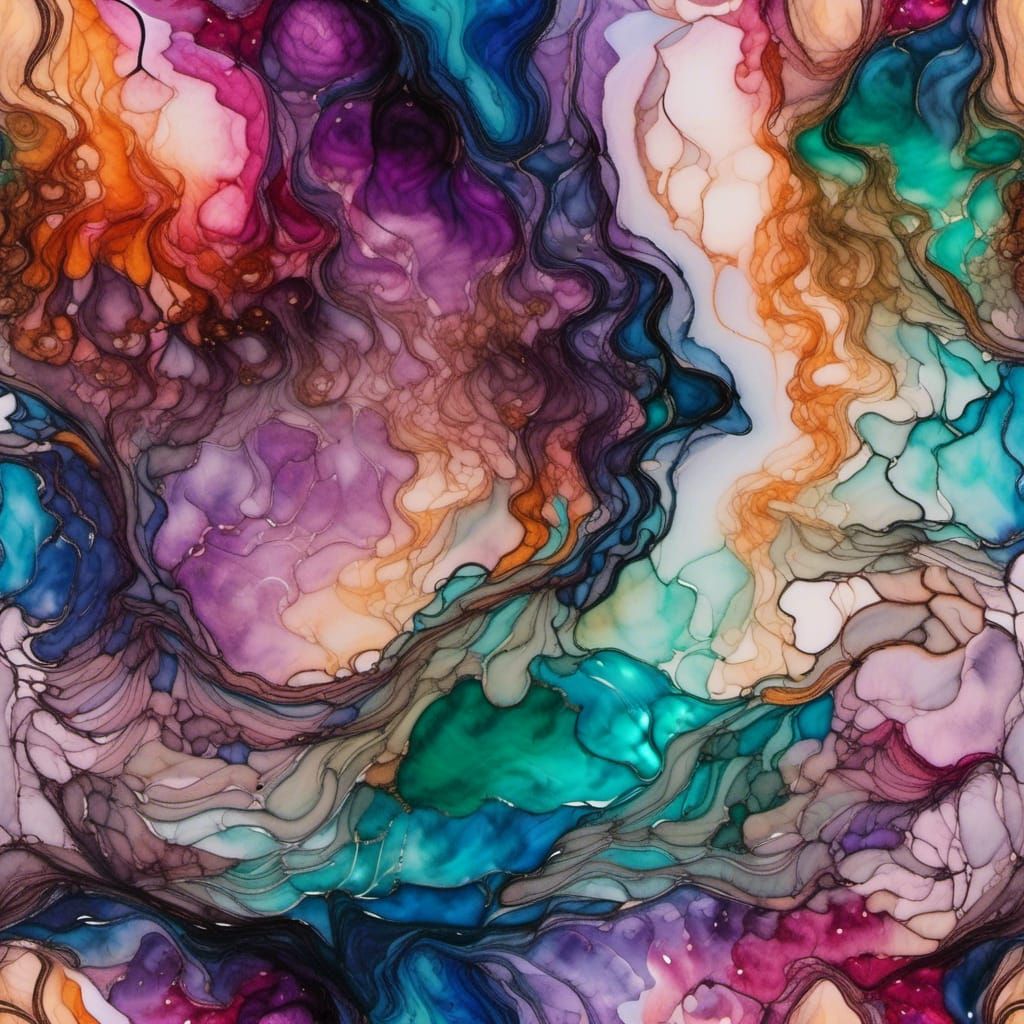 Abstract Alcohol Ink Art: Crumpled Soul