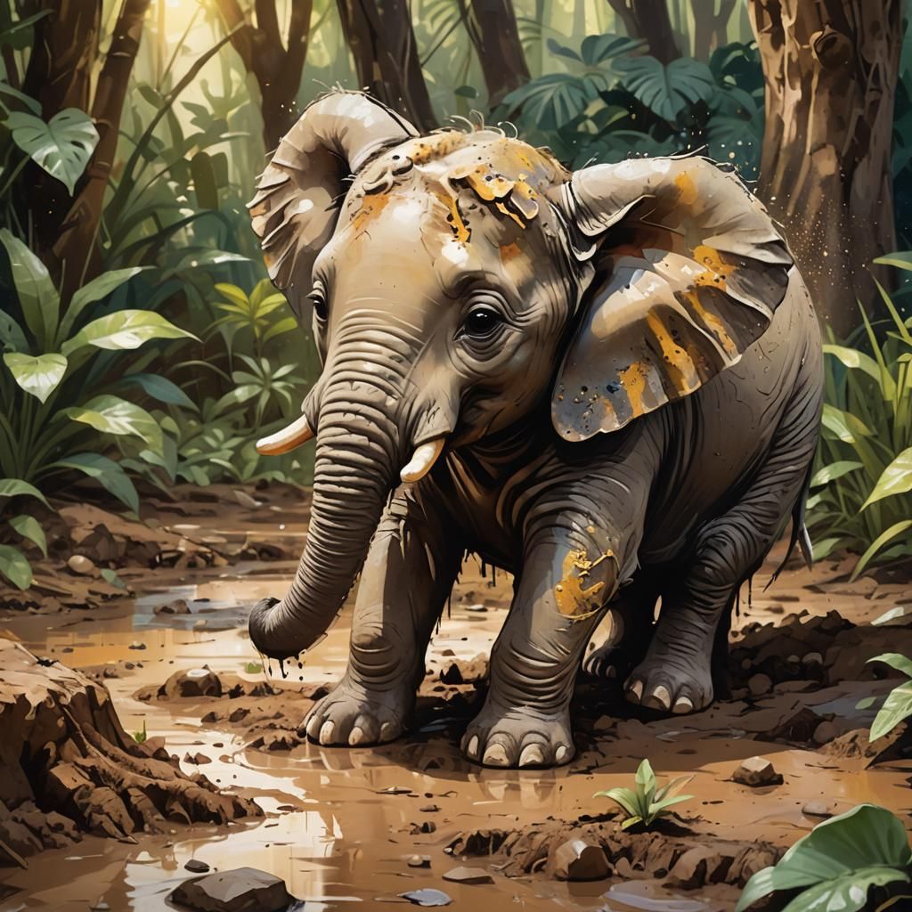 Puppy Elephant's Muddy Jungle Adventure