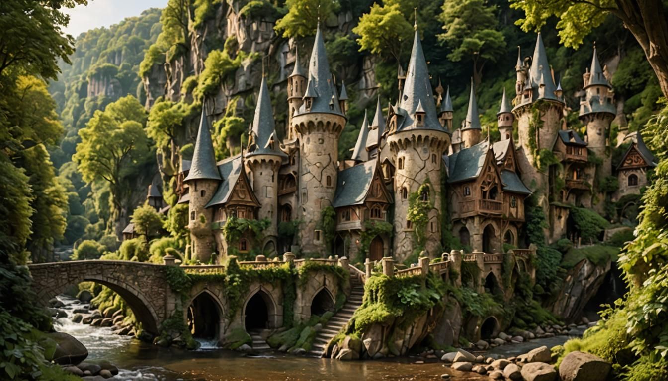 Elven Village: Fairytale Architecture in Forest Setting