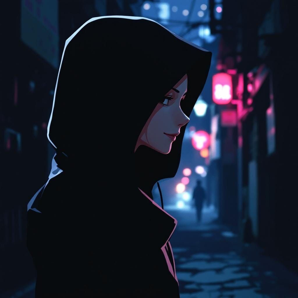 Anime Hooded Figure in Persona-Inspired Style