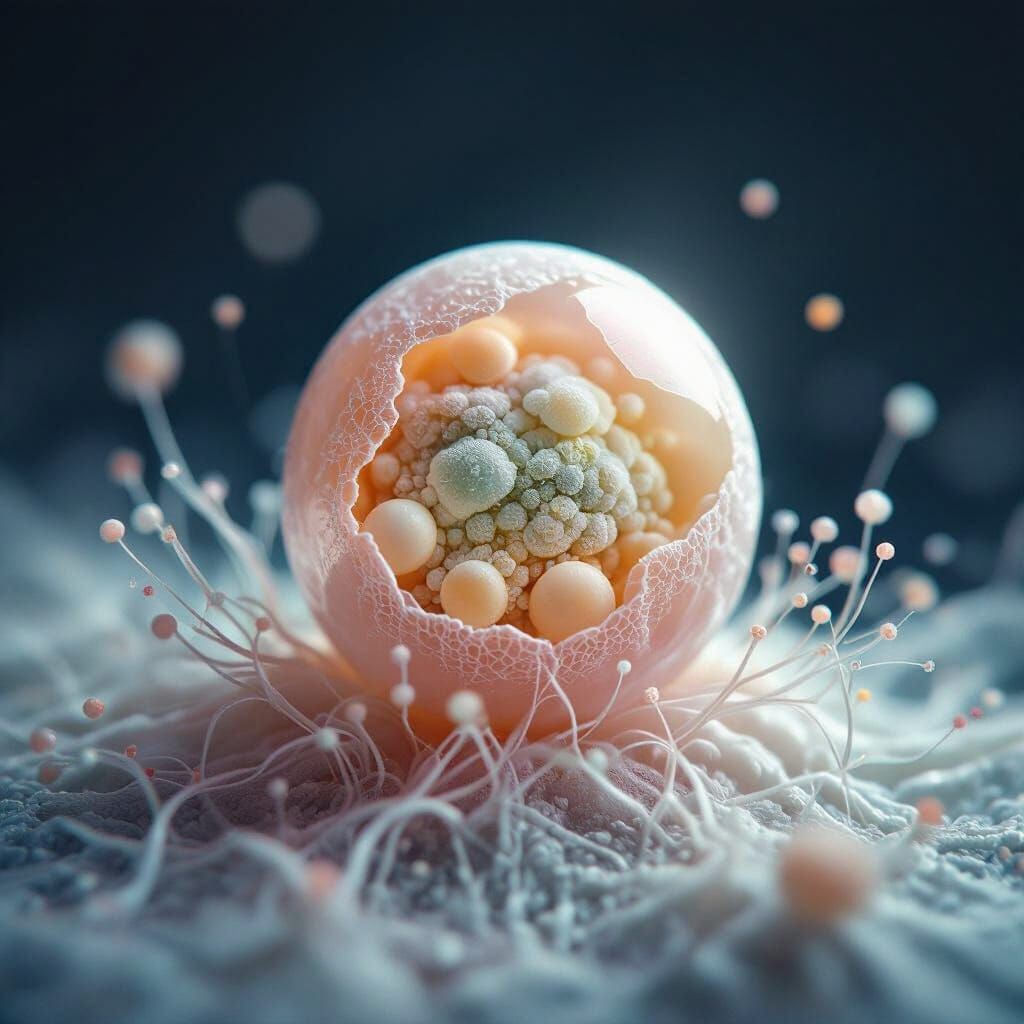 Realistic Microscopic Image of a Human Egg Cell