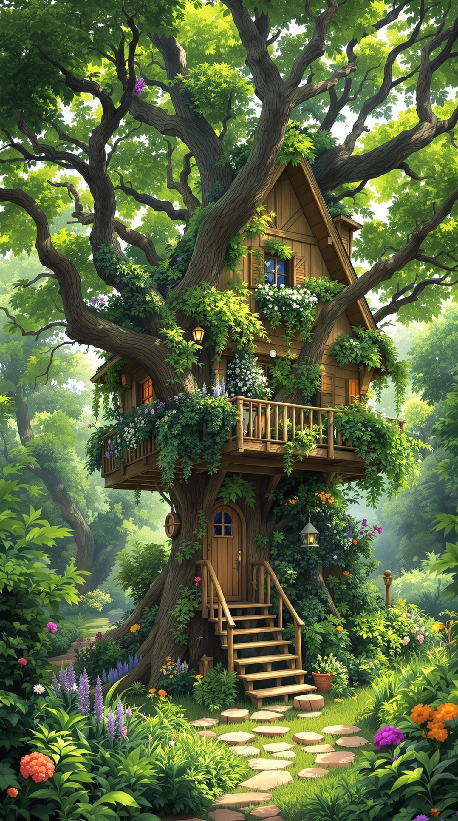 Dreamy Treehouse Farmhouse Inspired by Miyazaki