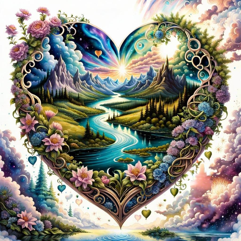 Utopia in Heart Surrounded by Galactic Space