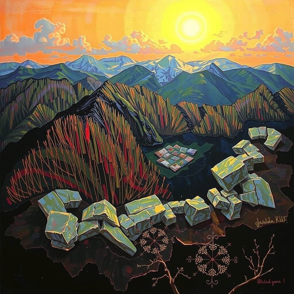 Psychedelic Landscape Painting in Expressionist Style